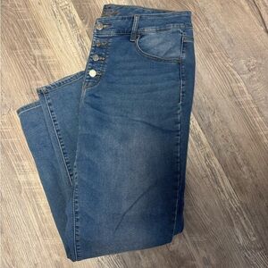 Maurices High Rise Button-Fly Blue Jeans